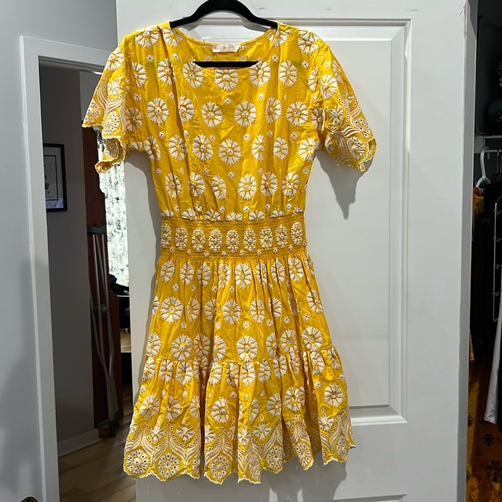 Yellow Tory Burch Eyelet Sundress size 6